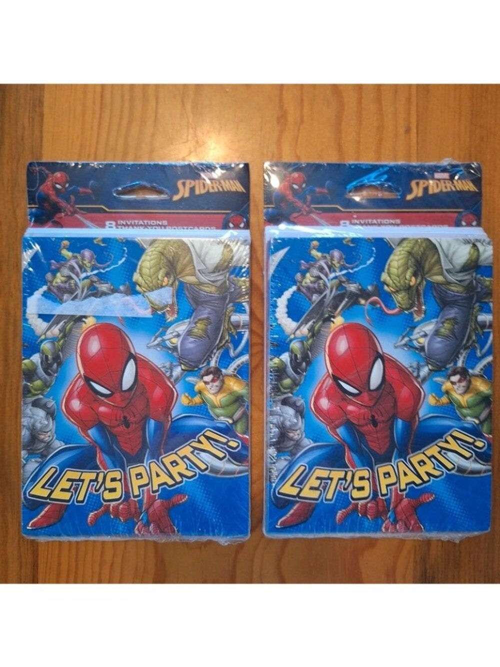 Spiderman Let's Party Invitations & Thank You Postcards Marvel